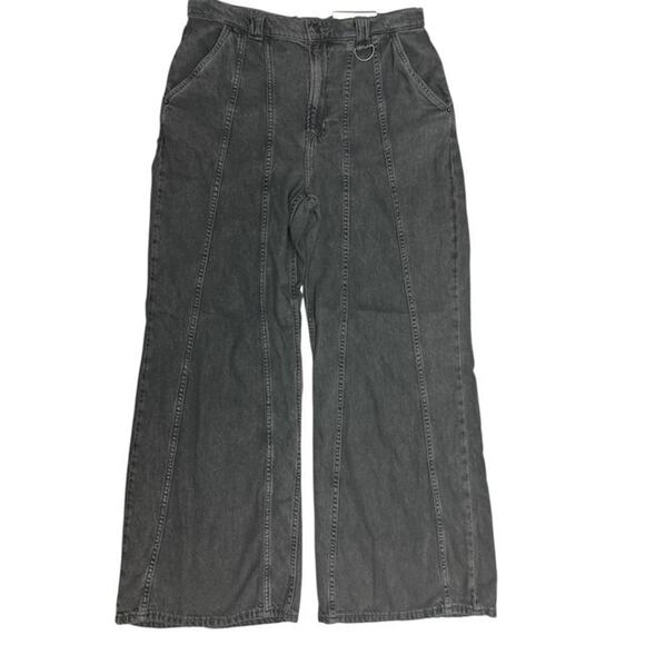 Arizona size 14 Jeans Gray Black Eclipse Wide Leg High Rise Relaxed at Hip Thigh - Picture 1 of 5